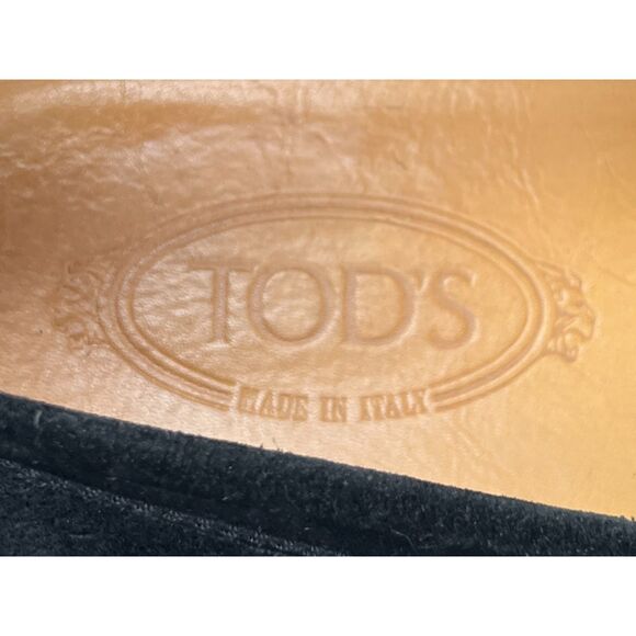 TODS Black Leather Suede Slip On Loafer Shoes   Mens Size 8.5 main image 5